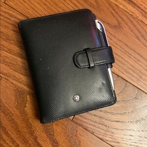 Mont Blanc Black lizard embossed leather agenda / planner .